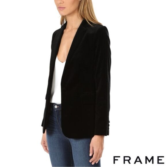 FRAME **NWT** Classic Velvet Blazer in Noir Black - Picture 8 of 11